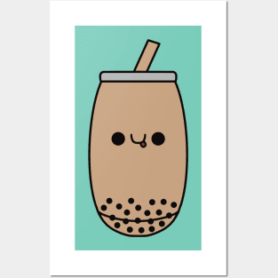 Cute Kawaii Lychee Bubble Tea Posters and Art